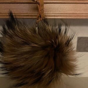 Brown Fluffy Keychain Pom Pom